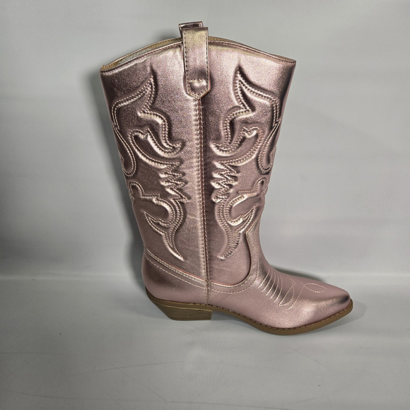 Soda Metallic Pink Western Cowboy Boots Embroidered 9 NIB Rodeo Cowgirl Festival - Picture 5 of 12